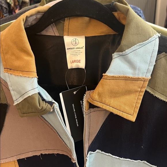 Jungles Geometric Patchwork Bomber Jacket - Picture 2 of 7